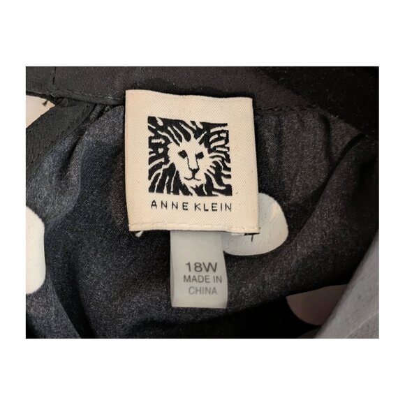 Anne Klein Plus-Size Polka-Dot Maxi Dress 18W • Tie-Waist • New w/o Tags - Picture 4 of 4